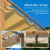 Outdoor Living  Outdoor Retractable Pergola with Weather-Resistant Canopy Aluminum Gar