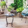 Modern Stylish Design Outdoor Indoor Steel Accent Plant Stand Cobalt Table