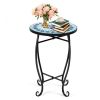 Modern Stylish Design Outdoor Indoor Steel Accent Plant Stand Cobalt Table