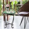 Modern Stylish Design Outdoor Indoor Steel Accent Plant Stand Cobalt Table