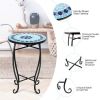 Modern Stylish Design Outdoor Indoor Steel Accent Plant Stand Cobalt Table