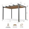 Outdoor Living  Outdoor Retractable Pergola with Weather-Resistant Canopy Aluminum Gar