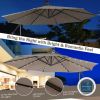 10 Feet Patio Solar Powered Cantilever Umbrella with Tilting System