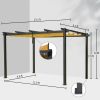 Outdoor Living  Outdoor Retractable Pergola with Weather-Resistant Canopy Aluminum Gar