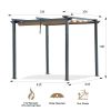 Outdoor Living  Outdoor Retractable Pergola with Weather-Resistant Canopy Aluminum Gar