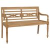 Batavia Bench with Anthracite Cushion 47.2" Solid Teak Wood