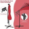 10 Feet Patio Solar Powered Cantilever Umbrella with Tilting System