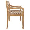 Batavia Bench with Gray Cushion 47.2" Solid Teak Wood