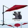 11.5 ft. Offset Patio Umbrella Cantilever Hanging Umbrella Round Outdoor Umbrella Aluminum Frame with 360Â° Rotation;  Crank Lift & 5 Position Tilt