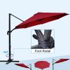 10 ft. Offset Patio Umbrella Cantilever Hanging Umbrella Round Outdoor Umbrella Aluminum Frame with 360Â° Rotation;  Crank Lift & 5 Position Tilt