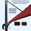 9 x 12.5 ft. Rectangular Offset Patio Cantilever Hanging Outdoor Umbrella Aluminum Frame with 360Â° Rotation;  Crank Lift & 5 Position Tilt