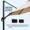 10 ft. Offset Patio Umbrella Cantilever Hanging Umbrella Round Outdoor Umbrella Aluminum Frame with 360Â° Rotation;  Crank Lift & 5 Position Tilt