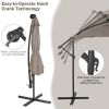 10 Feet Patio Solar Powered Cantilever Umbrella with Tilting System