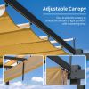 Outdoor Living  Outdoor Retractable Pergola with Weather-Resistant Canopy Aluminum Gar