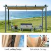 Outdoor Living  Outdoor Retractable Pergola with Weather-Resistant Canopy Aluminum Gar