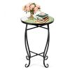 Modern Stylish Design Outdoor Indoor Steel Accent Plant Stand Cobalt Table