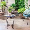 Modern Stylish Design Outdoor Indoor Steel Accent Plant Stand Cobalt Table