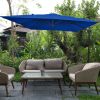 9 x 12.5 ft. Rectangular Offset Patio Cantilever Hanging Outdoor Umbrella Aluminum Frame with 360Â° Rotation;  Crank Lift & 5 Position Tilt