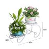 2-Tier Metal Plant Stand Storage Rack Shelf Flower Pot Holder Display Shelf