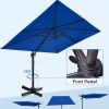 9 x 12.5 ft. Rectangular Offset Patio Cantilever Hanging Outdoor Umbrella Aluminum Frame with 360Â° Rotation;  Crank Lift & 5 Position Tilt