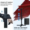 9 x 12.5 ft. Rectangular Offset Patio Cantilever Hanging Outdoor Umbrella Aluminum Frame with 360Â° Rotation;  Crank Lift & 5 Position Tilt