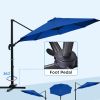 11.5 ft. Offset Patio Umbrella Cantilever Hanging Umbrella Round Outdoor Umbrella Aluminum Frame with 360Â° Rotation;  Crank Lift & 5 Position Tilt