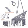 Hammock Chair Macrame Swing Max 330 Lbs Hanging Cotton Rope Hammock Swing Chair for Indoor and Outdoor