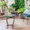 Modern Stylish Design Outdoor Indoor Steel Accent Plant Stand Cobalt Table