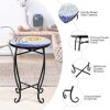 Modern Stylish Design Outdoor Indoor Steel Accent Plant Stand Cobalt Table