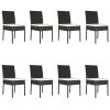 9 Piece Garden Dining Set Poly Rattan Black