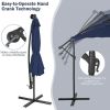 10 Feet Patio Solar Powered Cantilever Umbrella with Tilting System