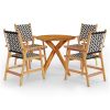 5 Piece Patio Dining Set Solid Wood Acacia